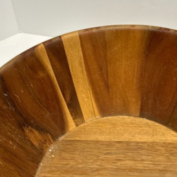 Vintage Handcrafted Wooden Serving Set Bowls Trays Dipper Dark Brown 5 Piece - Picture 10 of 16